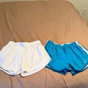 Nike Women's Athletic Shorts in White and Blue